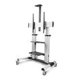 StarTech.com Verrijdbare TV Standaard op Wielen voor 60-100inch Flat Screens tot 100kg, In Hoogte Verstelbaar via Krukas, Mobiele Televisie Standaard/Trolley