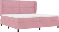 vidaXL Boxspringbed met hoofdeinde Roze 200 x 200 cm Fluweel