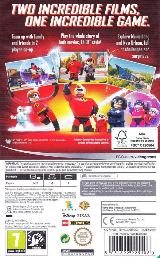 Warner Bros. Games LEGO The Incredibles Nintendo Switch