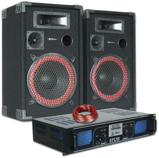 Power Dynamics DJ PA Luidspreker en Versterker combinatie 700W met MP3 en USB