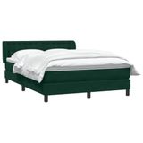 vidaXL Boxspring met matras fluweel donkergroen 160x220 cm
