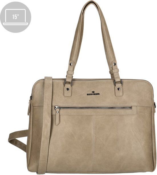 Enrico Benetti Julia Dames Laptoptas 15 inch - Lichttaupe