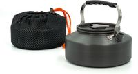 Intirilife Camping Kettle Outdoor waterkoker van aluminium in Zwart met een inhoud van 1.1 L
