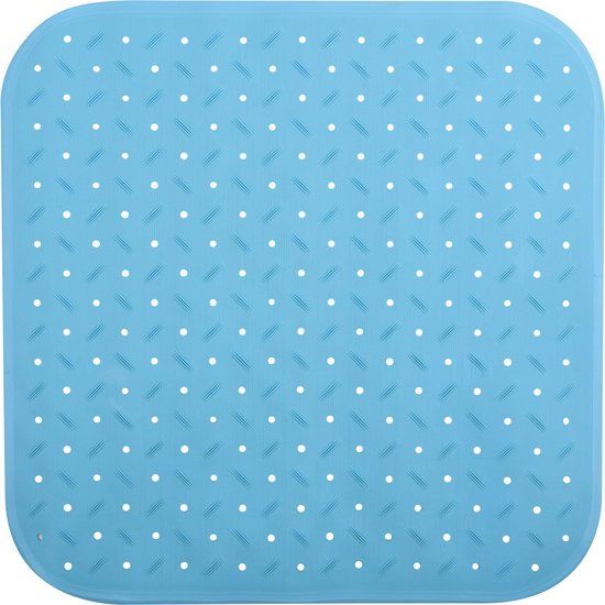 MSV Anti-Slip Bath Mat - Rubber - Turquoise - 54x54cm
