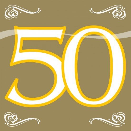 Folat Wegwerp Servetten 50 jaar - 33x33 cm - Goud 20 stuks