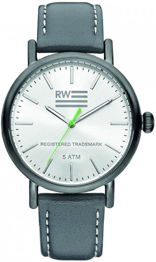 River Woods RW420027 Yukon horloge Heren - Grijs - Leer 42 mm