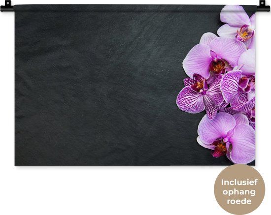 1001Tapestries Wandkleed - Orchidee - Roze - 60x40 cm - Katoen - 1001Tapestries