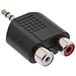 InLine audio-adapter, 3,5 mm jack stekker aan 2x cinch-aansluiting, stereo