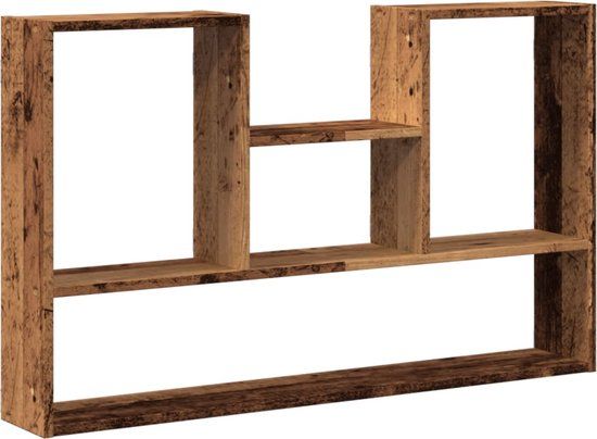 vidaXL Wandschap - 99x15x60 cm - Bewerkt Hout - Oud Houtkleurig