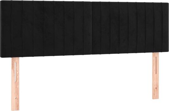 vidaXL Hoofdbord 144x5x78/88 cm fluweel zwart