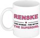 Bellatio Decorations Naam cadeau Renske - The woman, The myth the supergirl koffie mok / beker 300 ml