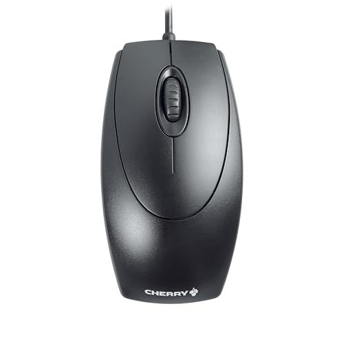 CHERRY WheelMouse optische, bedrade muis, geschikt voor rechts- en linkshandigen, optische sensor voor precieze beweging van de muisaanwijzer, zwart