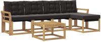 vidaXL - Buiten - bank - set - 6 - st - Wit - en - zwart