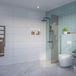 FortiFura Galeria Inloopdouche - rook - glas - 40x200cm - 8mm - nano - blind - inbouw profiel - brons