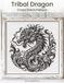 Tribal Dragon Cross Stitch Pattern: A Partial Coverage Monochrome Tattoo-Style Design for Bold Stitching with Colour and Mono Charts, 14-Brand Thread Conversion and Beginner Instructions