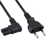 Allteq - Euro naar C7 apparaatsnoer - Haaks - 3 meter - Zwart