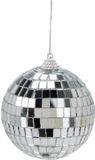 Merkloos / Sans marque Koopman International Disco kerstbal - zilver - D7,5 cm - foam - spiegelbol - discobol - kerstversiering
