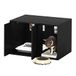 Furinno PELI Kattenbakbehuizing, 24 brede verborgen kattenbakmeubels met zijingang, houten dierenhuis met deuren, eenvoudige montage, voor woonkamer, Americano