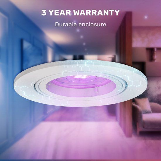 Hoftronic Smart Dublin Smart WiFi LED inbouwspot 6 stuks 5,5W Wit dimbaar RGBWW Kantelbaar IP20 400lm