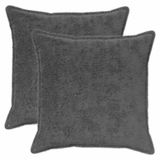 vidaXL - Kussensloop - 2 stuks - Donkergrijs - 55 x 55 cm