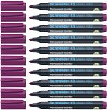 Schneider Maxx 130 permanente marker (lijndikte: 1-3 mm, navulbaar) verpakking van 10 violet