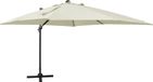 Maison Exclusive - Parasol de jardin avec éclairage LED, 300 cm, blanc sable
