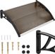 Becke - Overkapping - Polycarbonaat - 120x80cm - UV-bescherming - Bruin;Zwart
