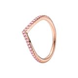 Pandora Timeless Wish Sparkling pink 14-karaats rosévergulde ring met sprookjesachtig roze zirkoniasteentjes, 48