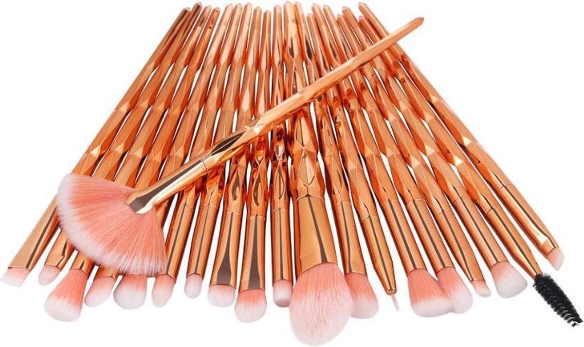 New Age Devi 20 Stuks Diamond Make-Up Kwasten Set Goud Poeder Foundation Blush Mengen Oogschaduw Lip Cosmetische Beauty - Make Up Borstel - Penseel - oogschaduw - highlighter - brushes - makeup - kwastenset - Maskerkwast