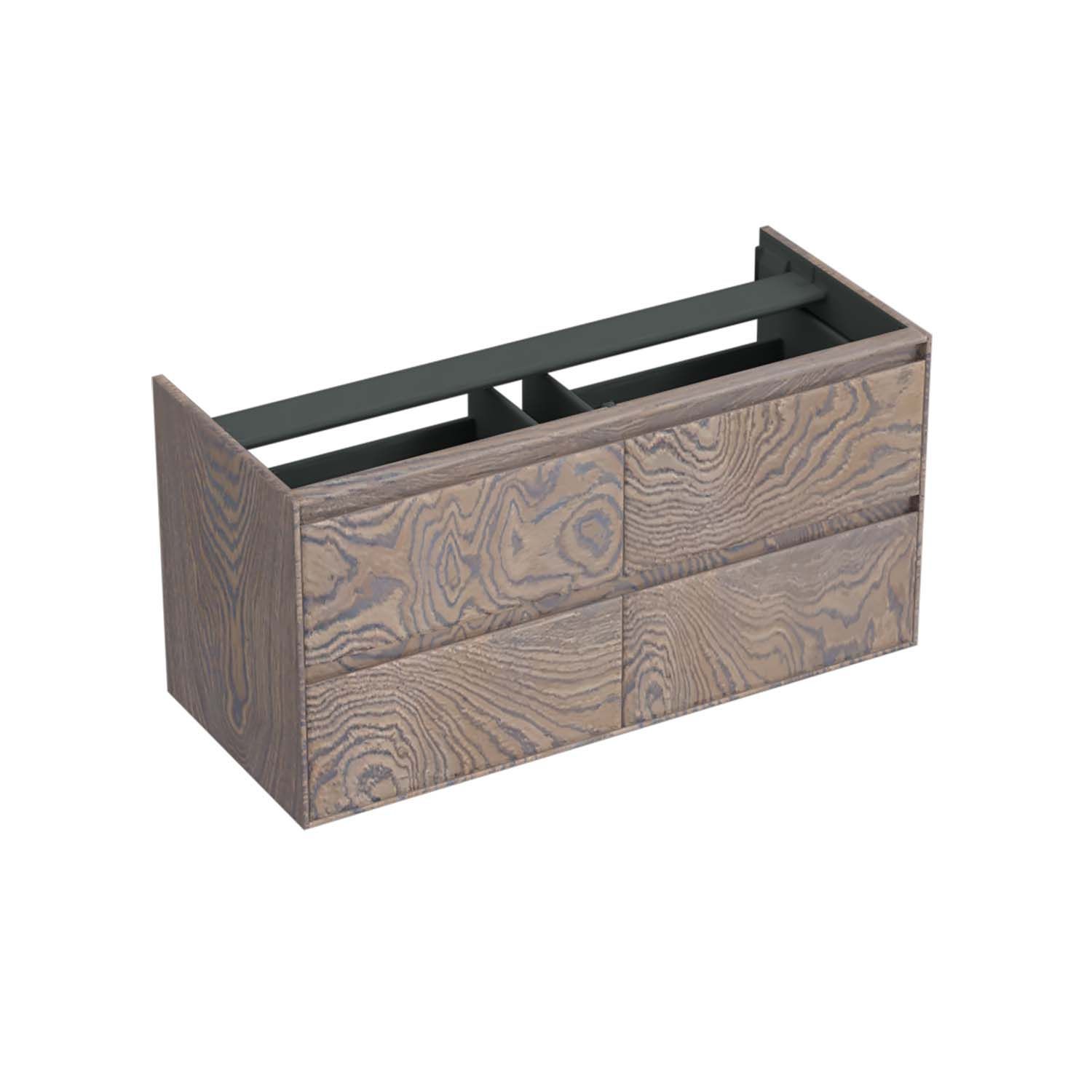 Forzalaqua Reno Onderkast - 120x51x60 cm - 4 Lades - Softclose - Eiken Silver Grey