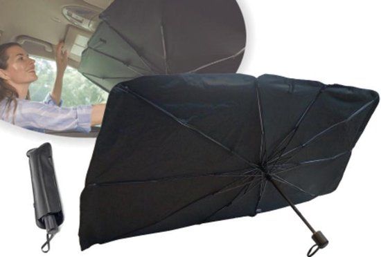 Sunvision Opvouwbare Autoparasol - 65 x 115 cm - Zwart - Universeel - Voor binnen