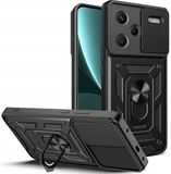 Techsuit Hoesje geschikt voor Xiaomi Redmi Note 13 Pro Plus - Camshield Back Cover - Zwart