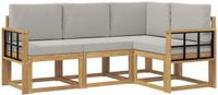 vidaXL Buiten bankenset 4 st Wit en Lichtgrijs Polyester
