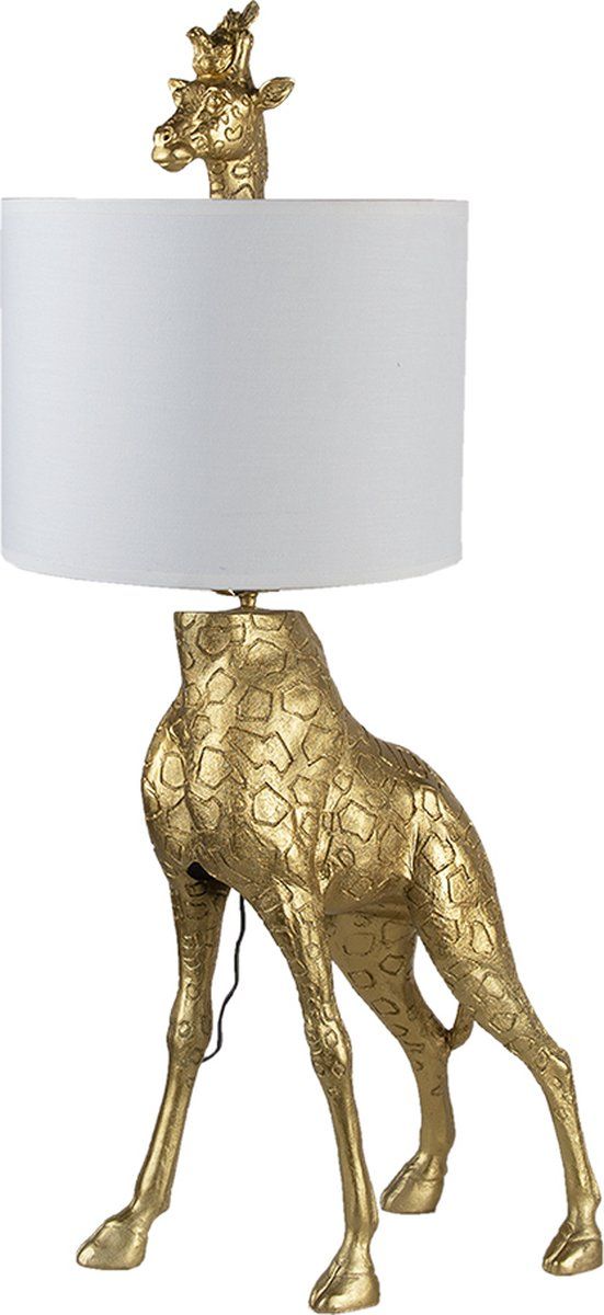 Clayre & Eef Tafellamp Giraf - 76 cm - Goudkleurig
