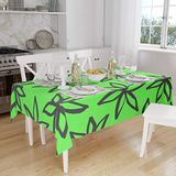 Bonamaison Tafelkleed, Anti-Mold, Sneldrogend, Waterdicht, 100% Polyester Tafellaken, Neon groene rook, 140 x 160 Cm