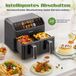 MODENUIT Friteuse à air chaud – 9 Litres Double panier – 2000 W – ABS et Polycarbonate – Noir – Écran tactile LED