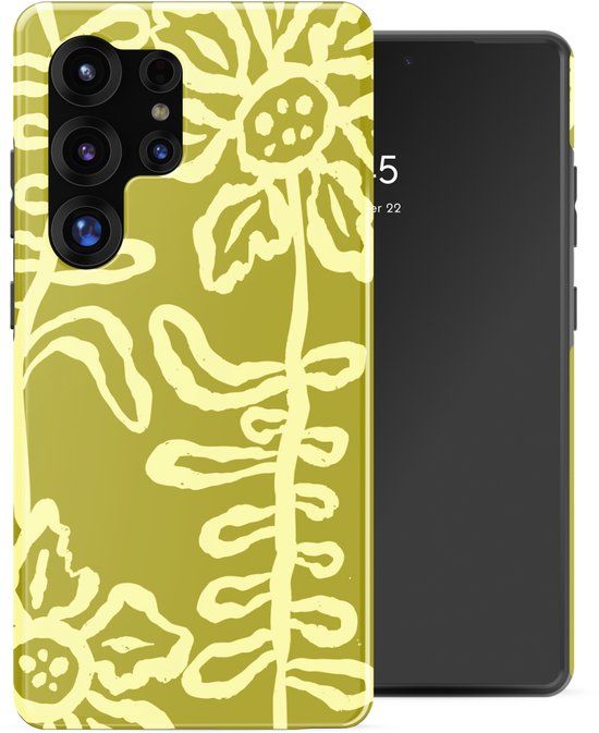 Selencia Hoesje - Geschikt voor Samsung Galaxy S25 Ultra - Backcover met Magnetische Ring - Chalky Bloom