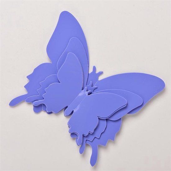 Jumada's 3D Vlinder Muurstickers - 12 stuks - Paars - Kinderkamer & Babykamer Decoratie