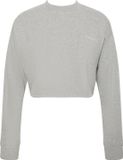 Calvin Klein Dames LOGO JERSEY LS CROP LV00QS7516 Slaap Top, Grijs (Grijs Heather), L