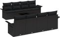 vidaXL Tuinbank Set 9-delig Zwart Polyrattan