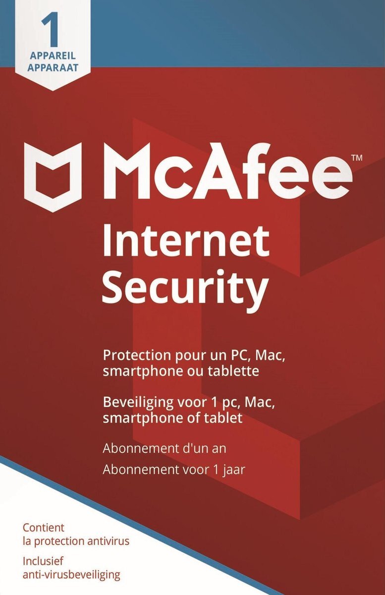 McAfee Internet Security - 12 maanden/1 apparaat - Nederlands (PC/MAC)