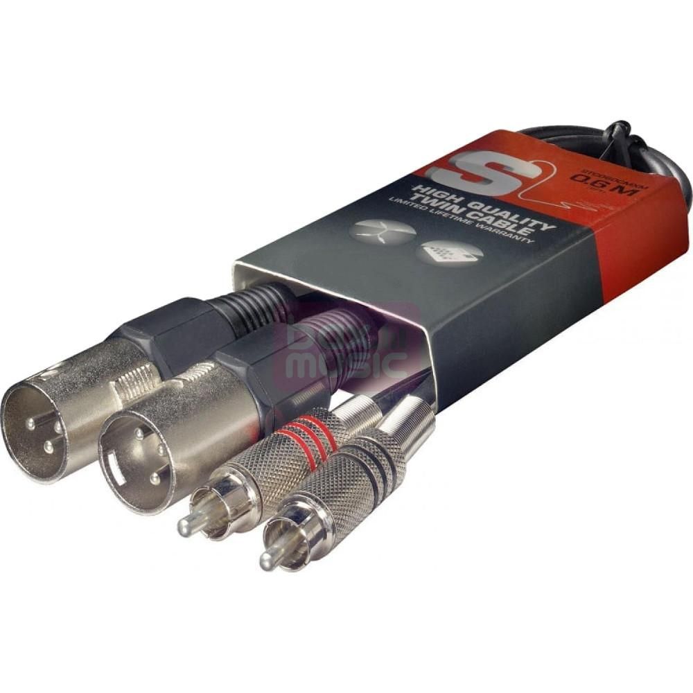 Stagg STC060CMXM 2x XLR naar 2x RCA verloopkabel 60cm