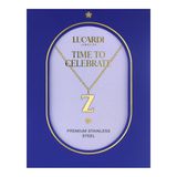 Lucardi Dames Stalen goldplated ketting letter Z - Ketting - Staal - Goudkleurig - 47 cm