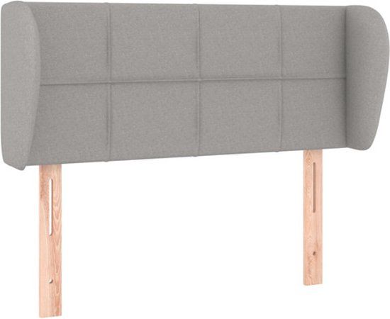 vidaXL Hoofdbord met randen 103x23x78/88 cm stof lichtgrijs