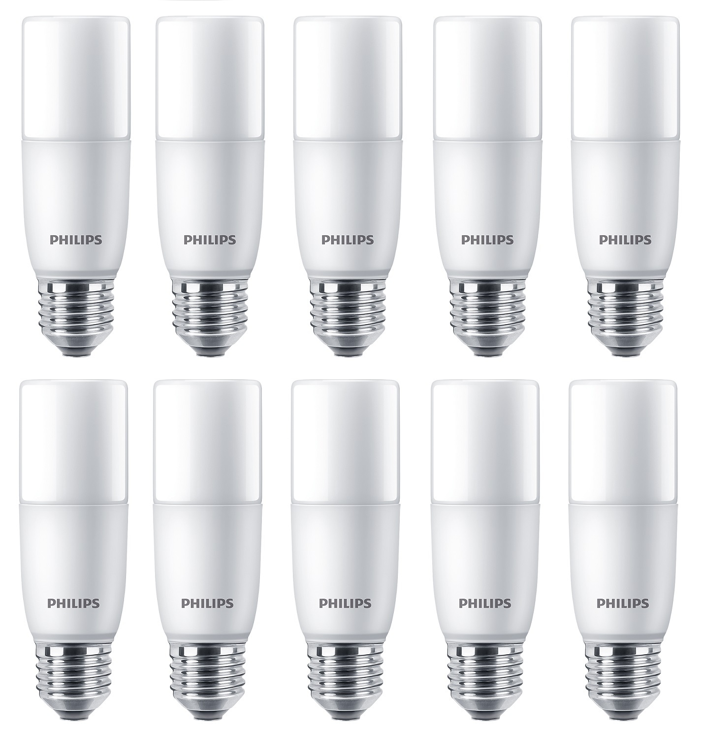 Philips 10 stuks - LED Buislamp E27 9.5W 3000K 950lm Ø3.7x11.4cm