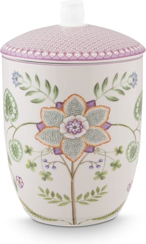 Pip Studio Storage Jar Lily & Lotus Off White 1.5ltr