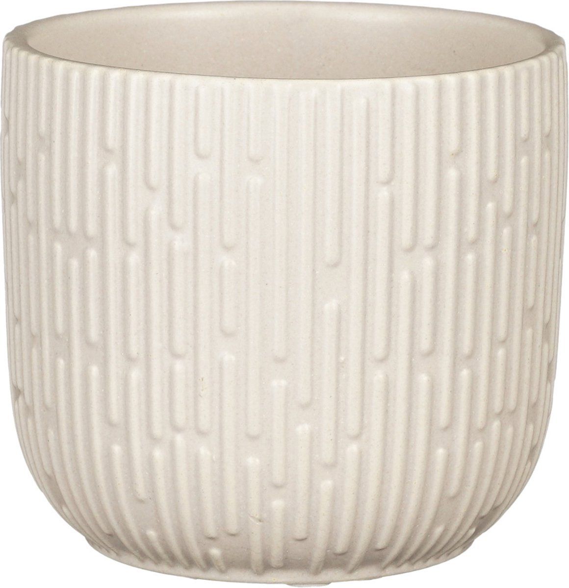 Mica Decorations - Bloempot - Keramiek - Mat Wit - D12.5/H11 cm