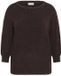 KAFFE CURVE KAFFE Vrouwentrui Selia Katoen Ronde Hals Lange Mouw Aansluitend Casual Bruin M