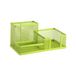 Leviatan Bureau-organizer, pennenhouder, bureau-pennenkoker, tafel-organizer van metaal, bureauplank met notitiehouder, mesh, 205 x 103 x 98 mm, limoenkleuren