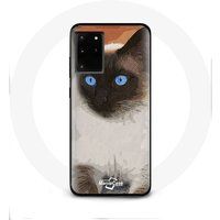 Maniacase Etui voor Samsung Galaxy S11 Plus Siamees zwart wit blauwe ogen